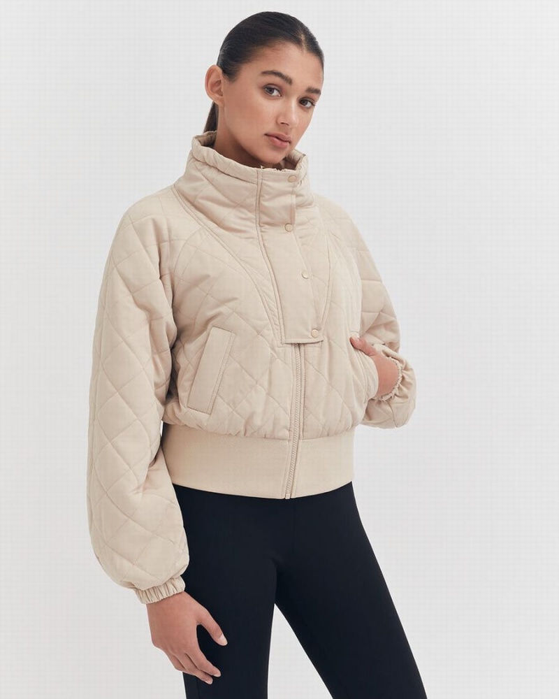 Cuyana Balloon Sleeve Light Puffer Ženske Donje Jakne Smeđe | JGH719FP