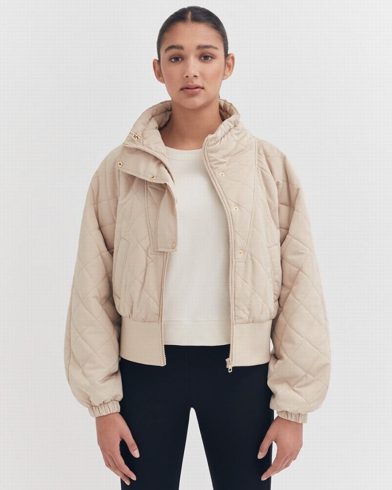 Cuyana Balloon Sleeve Light Puffer Ženske Donje Jakne Smeđe | JGH719FP
