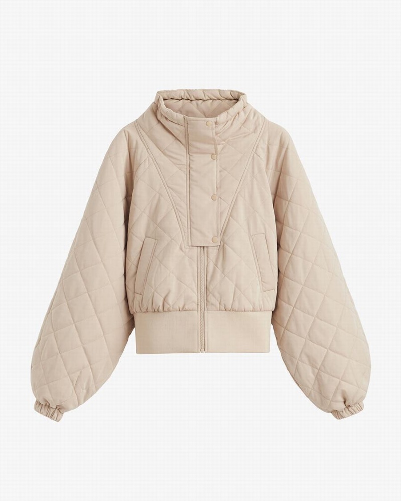 Cuyana Balloon Sleeve Light Puffer Ženske Donje Jakne Smeđe | JGH719FP