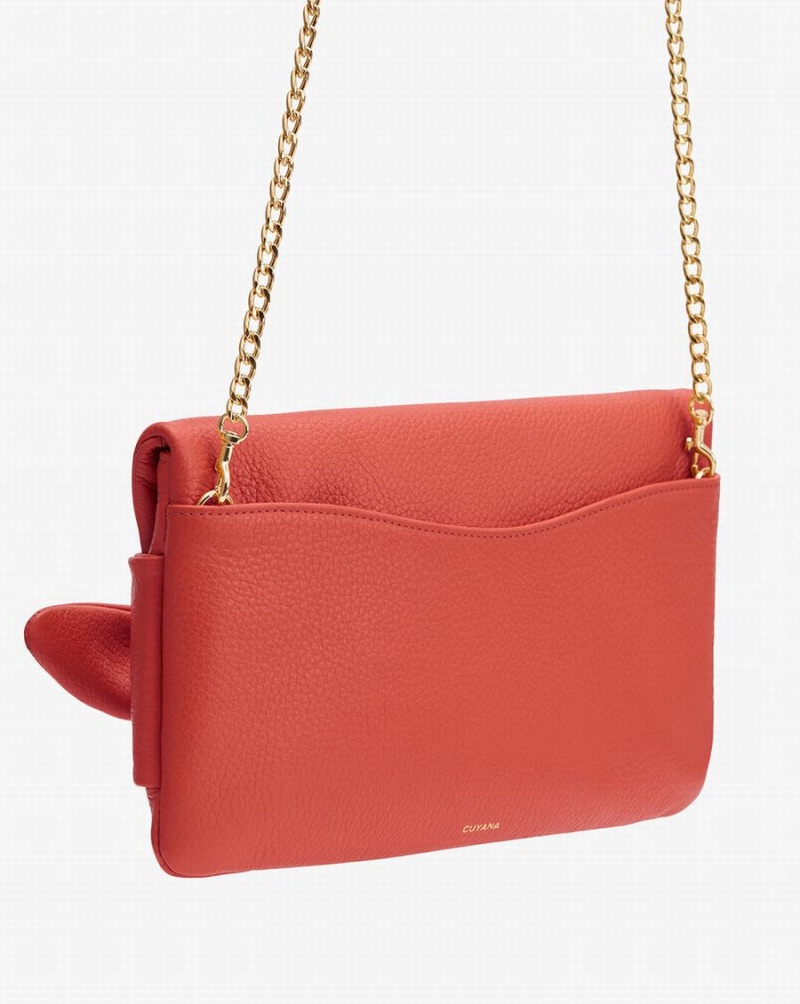 Cuyana Bow Ženske Clutch Torbe Tamno Koraljne | ANA7910KO