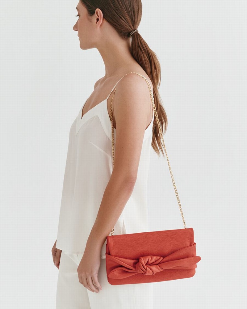 Cuyana Bow Ženske Clutch Torbe Tamno Koraljne | ANA7910KO