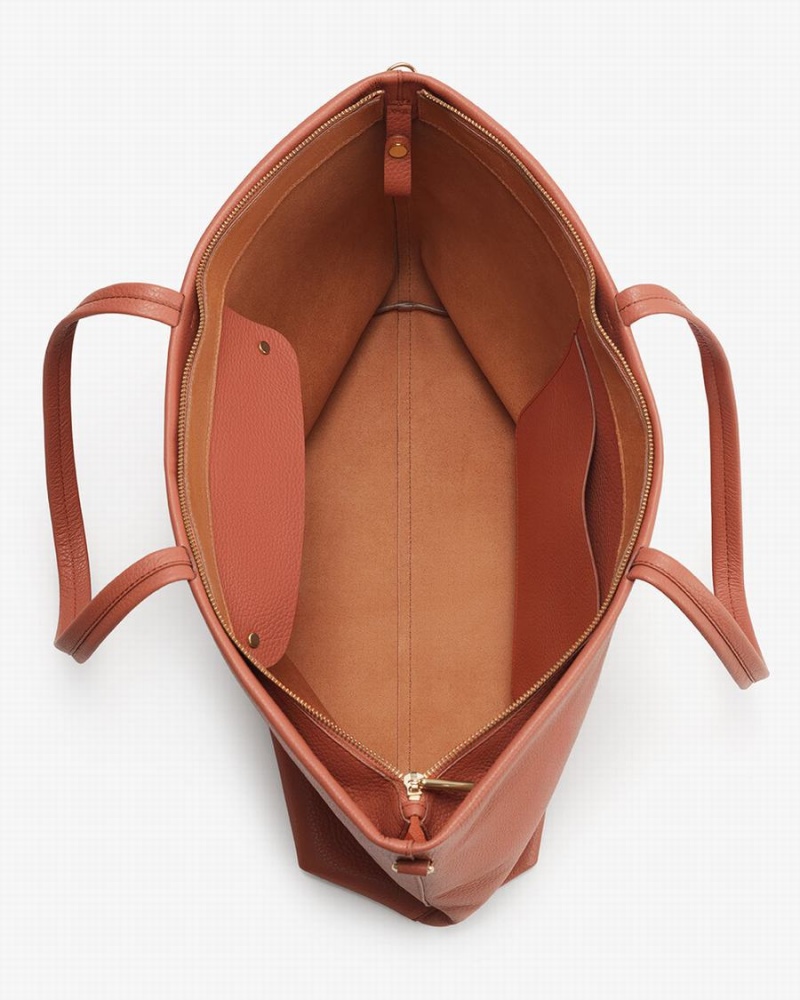 Cuyana Classic Easy Zipper Ženske Torbica Tote Crvene Smeđe | PIF744ST