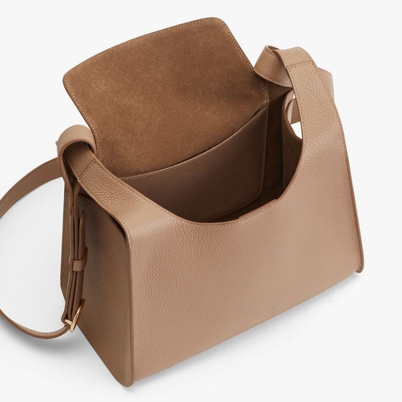 Cuyana Double Loop Ženske Torbe za Rame Kaki Boja | JIW8116PM