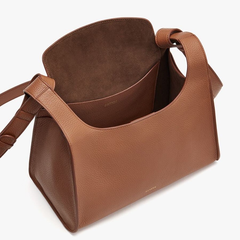 Cuyana Double Loop Ženske Torbe za Rame Smeđe | DXJ7037JR