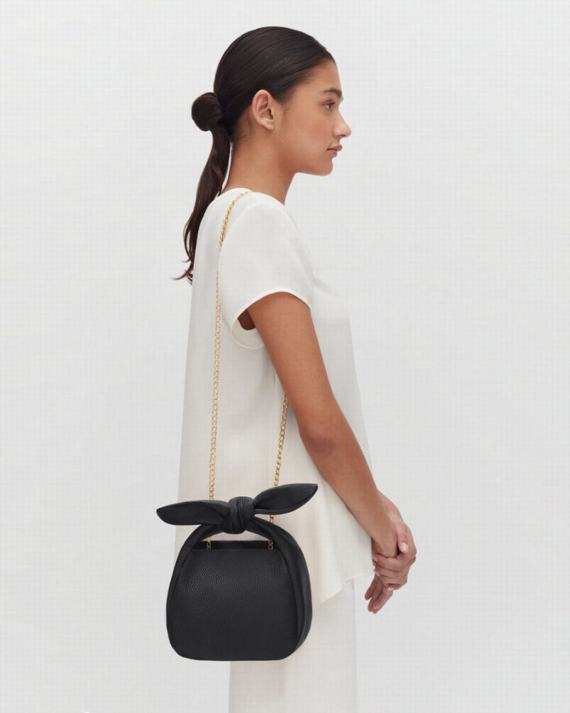 Cuyana Mini Bow Ženske Torbe za Rame Crne | OBC616SH