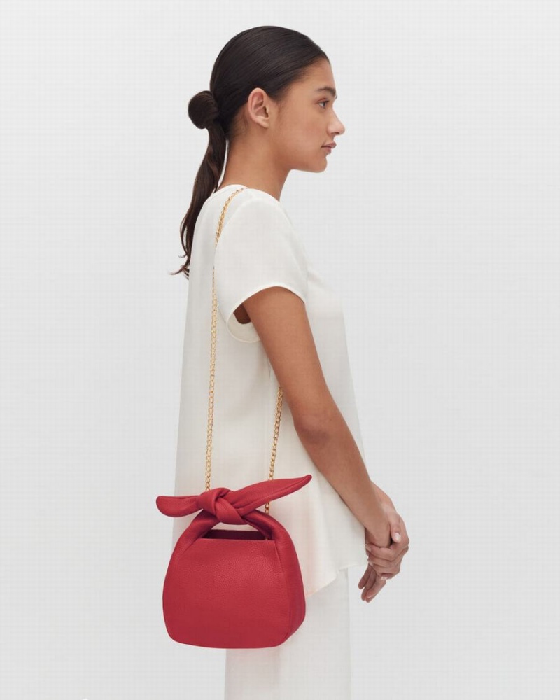 Cuyana Mini Bow Ženske Torbe za Rame Roze Crvene | PRN6359SQ