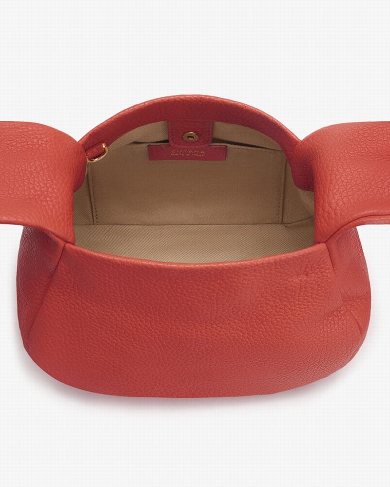 Cuyana Mini Bow Ženske Torbe za Rame Tamno Koraljne | KVX1545GD