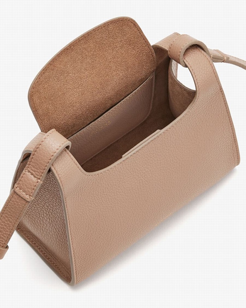Cuyana Mini Double Loop Ženske Torbe za Rame Kaki Boja | CYU6438FJ