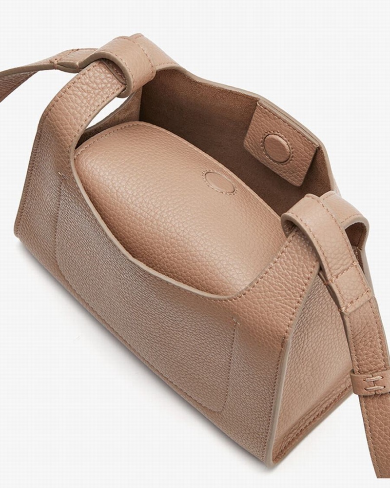 Cuyana Mini Double Loop Ženske Torbe za Rame Kaki Boja | CYU6438FJ
