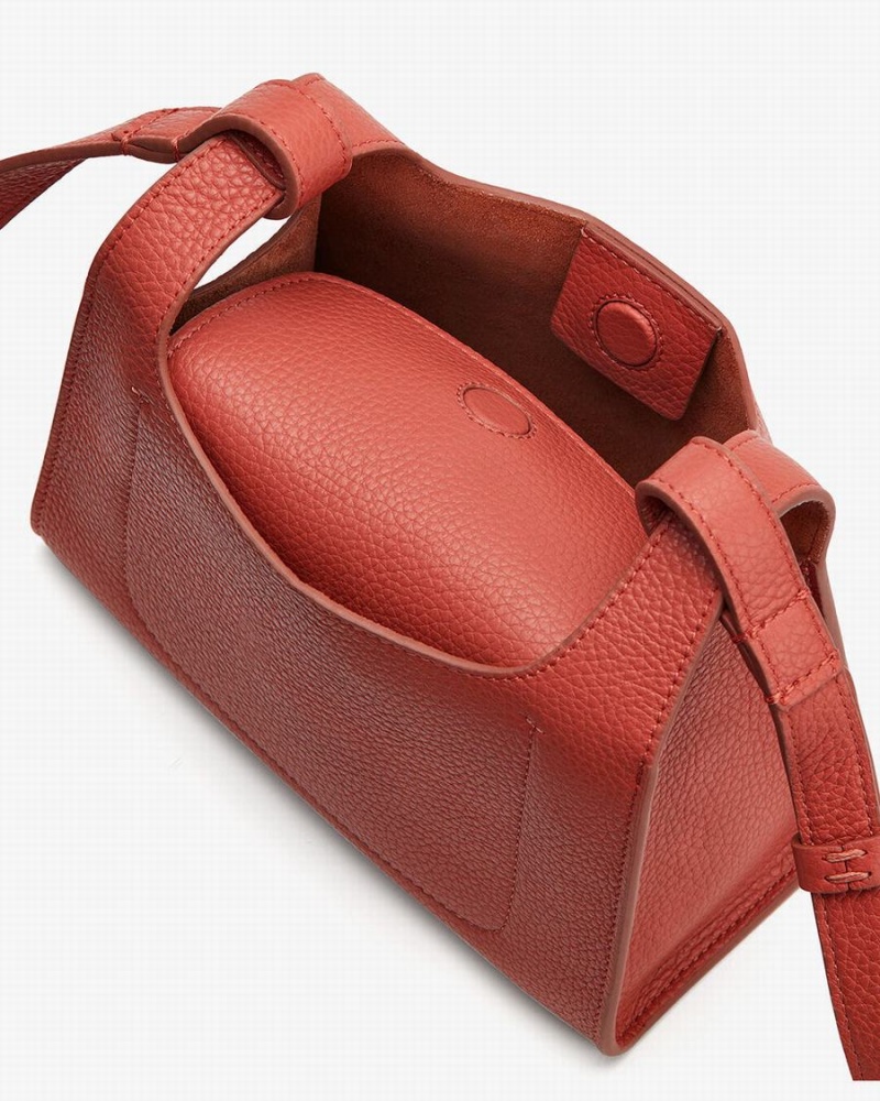 Cuyana Mini Double Loop Ženske Torbe za Rame Tamno Koraljne | VOO3054JF